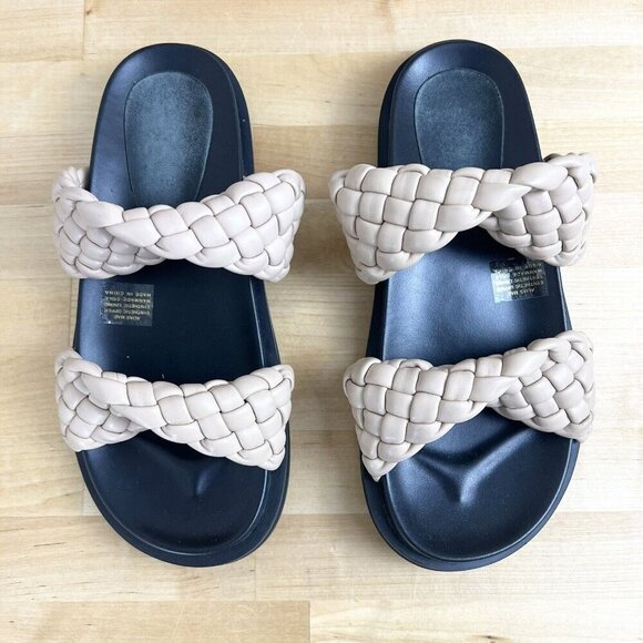 Alias Mae Soleis Twist Braided‎ Strap Flat Sandals Natural Beige Size 35 - Picture 1 of 15